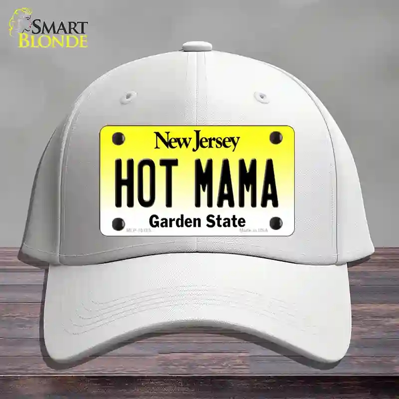 HAT21-MLP-10163 Hot Mama   Jersey Novelty License Plate Hat, Cotton - White