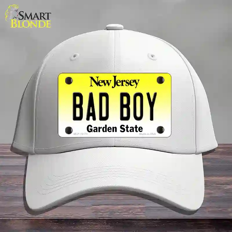HAT21-MLP-10178 Bad Boy   Jersey Novelty License Plate Hat, Cotton - White