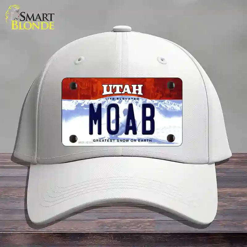 HAT21-MLP-10191 Moab Utah Novelty License Plate Hat, Cotton - White