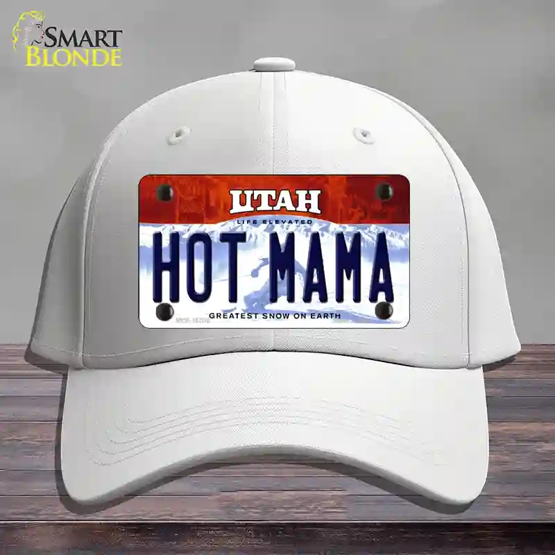 HAT21-MLP-10208 Hot Mama Utah Novelty License Plate Hat, Cotton - White