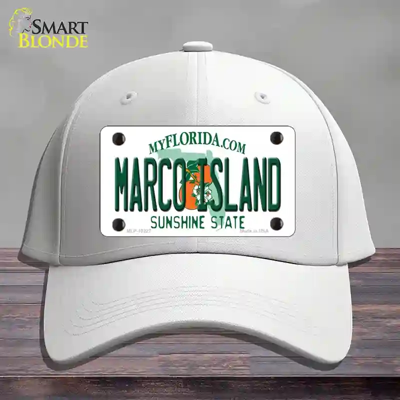 HAT21-MLP-10227 Marco Island Florida Novelty License Plate Hat, Cotton - White