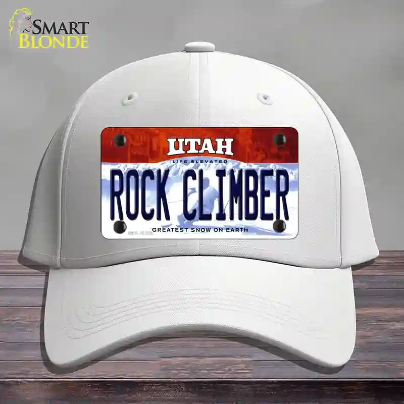 HAT21-MLP-10229 Rock Climber Utah Novelty License Plate Hat, Cotton - White