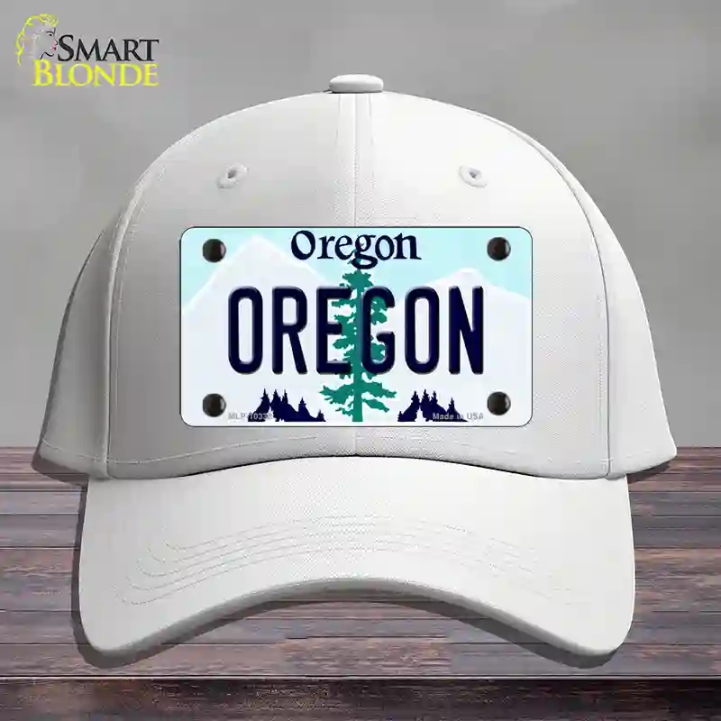 HAT21-MLP-10338 Oregon Tree Novelty License Plate Hat, Cotton - White