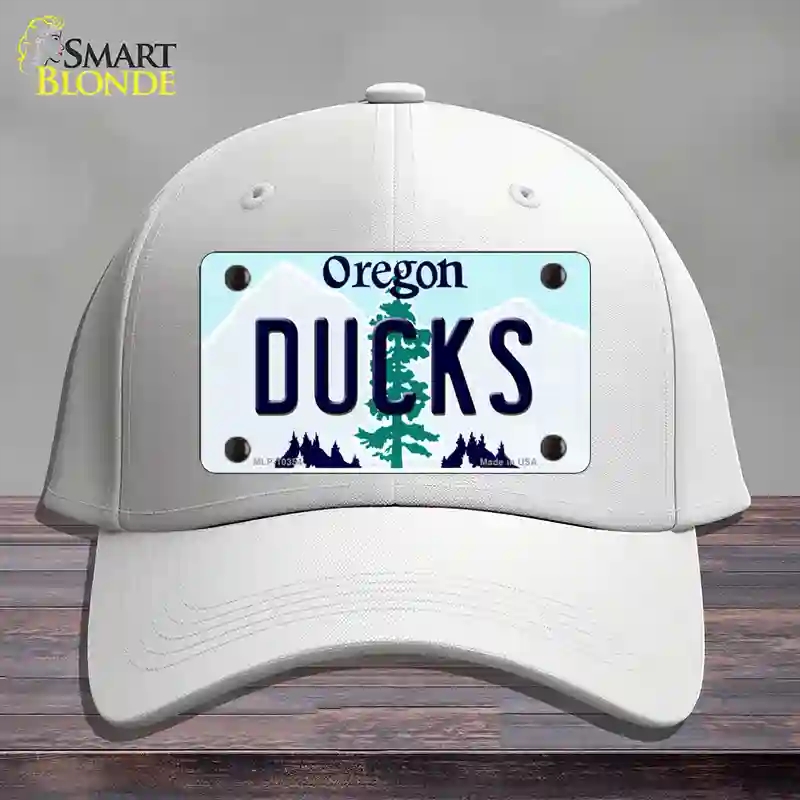 HAT21-MLP-10354 Ducks Oregon Novelty License Plate Hat, Cotton - White
