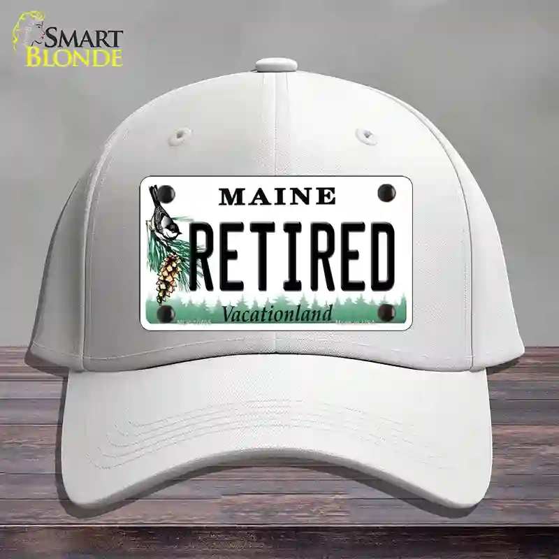 HAT21-MLP-10405 Retired Maine Novelty License Plate Hat, Cotton - White