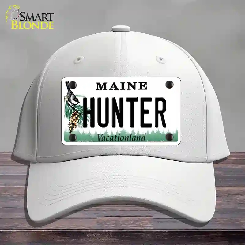 HAT21-MLP-10419 Hunter Maine Novelty License Plate Hat, Cotton - White