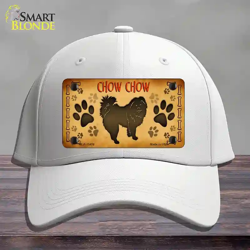 HAT21-MLP-10438 Chow Chow Novelty License Plate Hat, Cotton - White