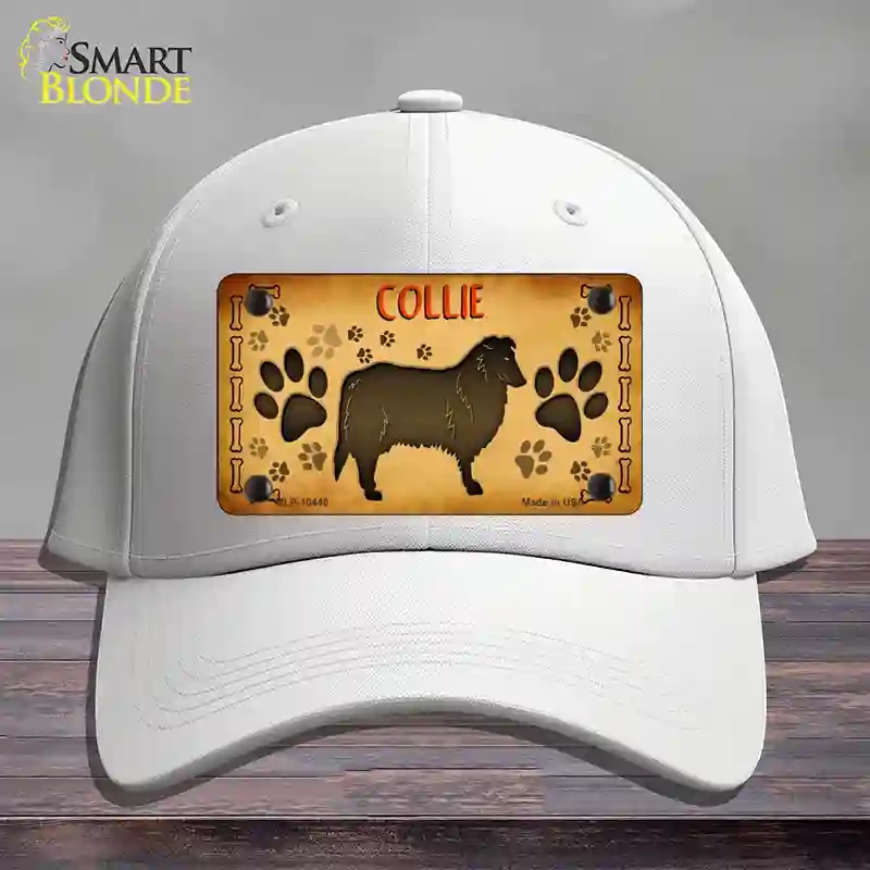 HAT21-MLP-10440 Collie Novelty License Plate Hat, Cotton - White