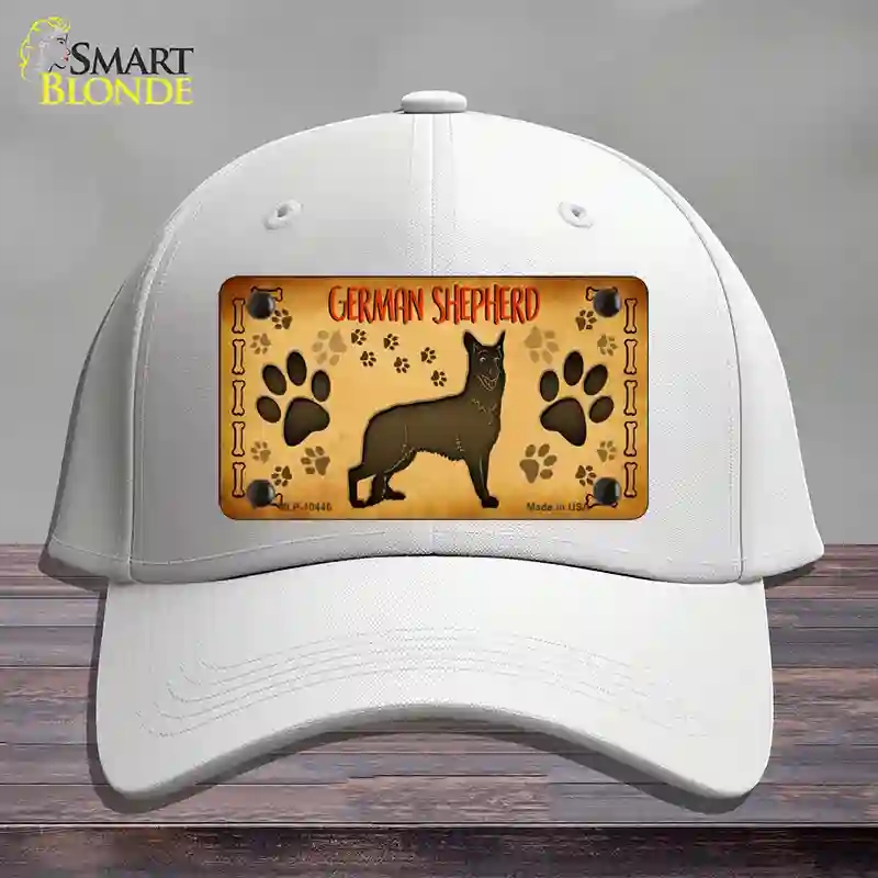 HAT21-MLP-10446 German Shepherd Novelty License Plate Hat, Cotton - White