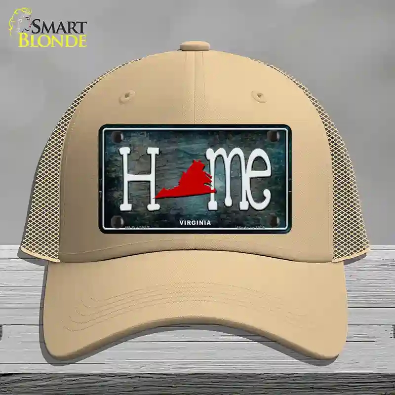 HAT15-MLP-12037 Virginia Home State Outline Novelty License Plate Hat, Mesh - Khaki