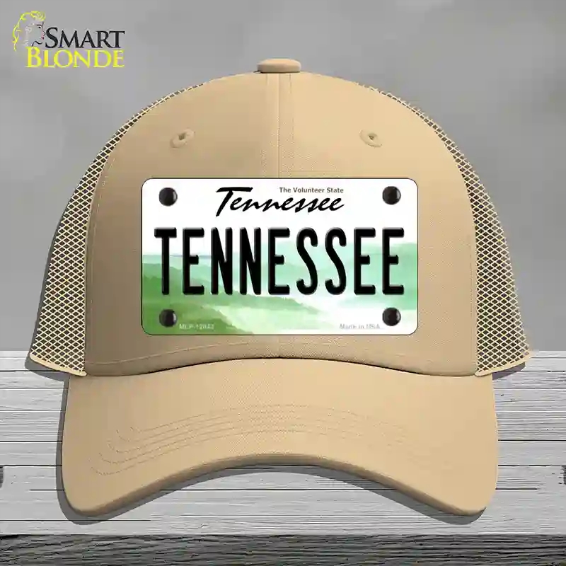 HAT15-MLP-12042 Tennessee Volunteer State Novelty License Plate Hat, Mesh - Khaki