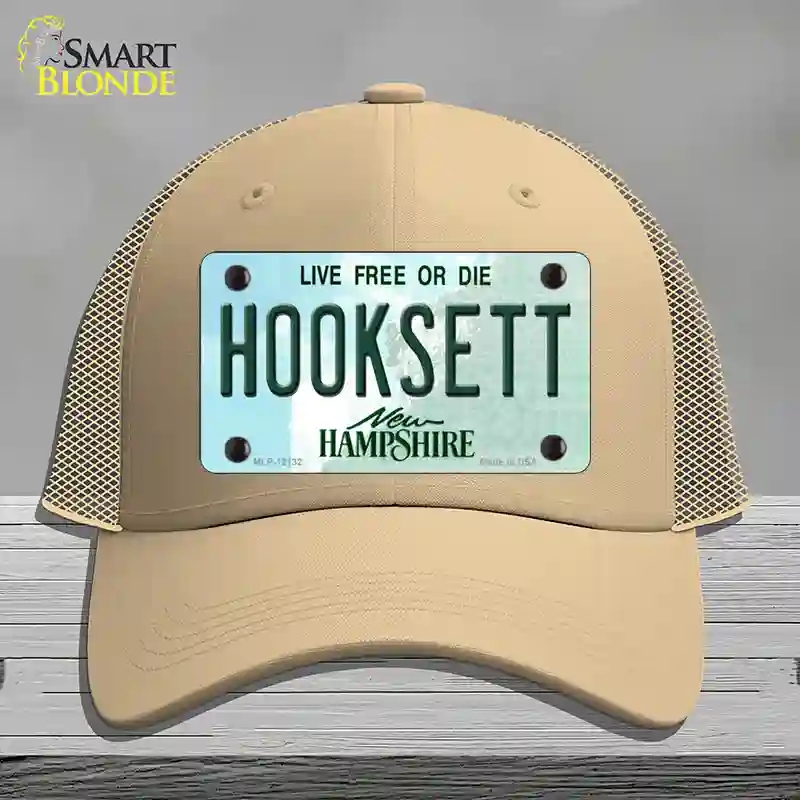 HAT15-MLP-12132 Hooksett   Hampshire Novelty License Plate Hat, Mesh - Khaki
