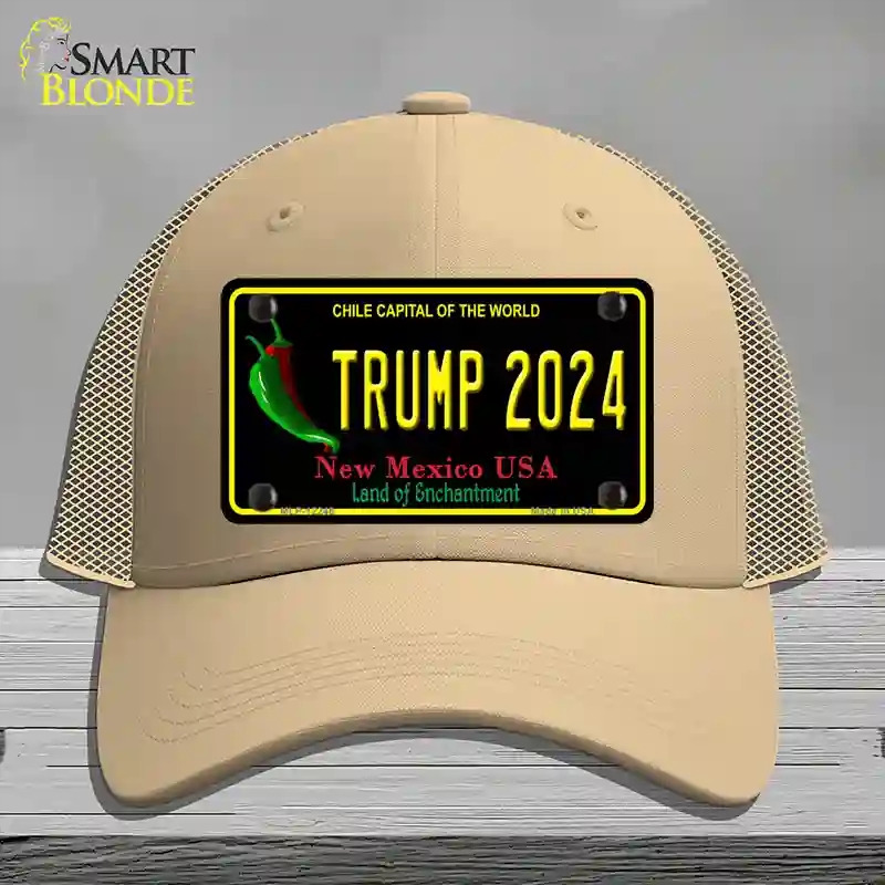 HAT15-MLP-12246 Trump 2024   Mexico Novelty License Plate Hat, Mesh - Khaki