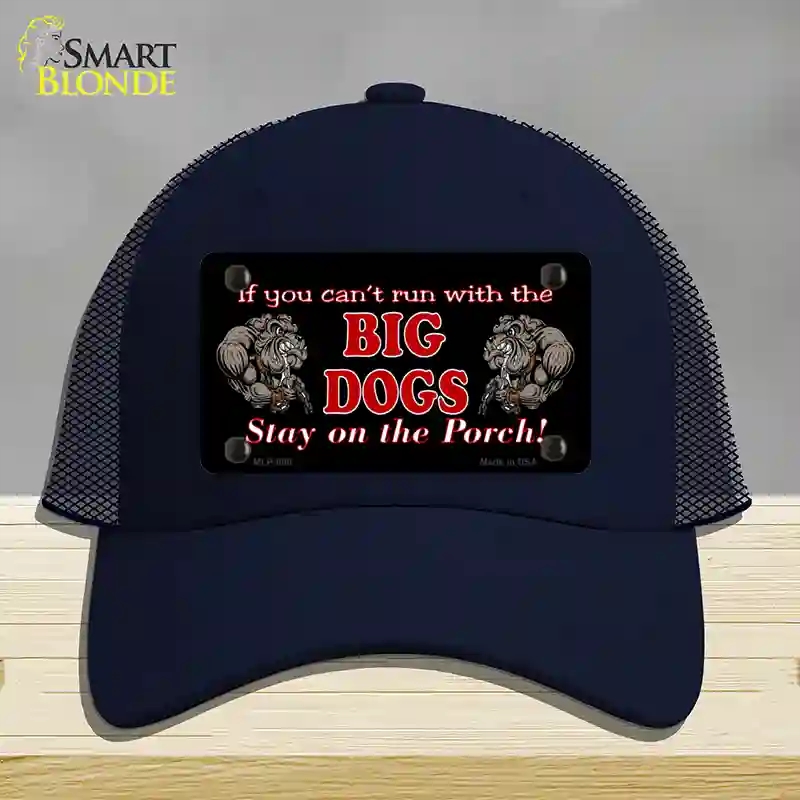 HAT16-MLP-006 Big Dogs Black Novelty License Plate Hat, Mesh - Navy
