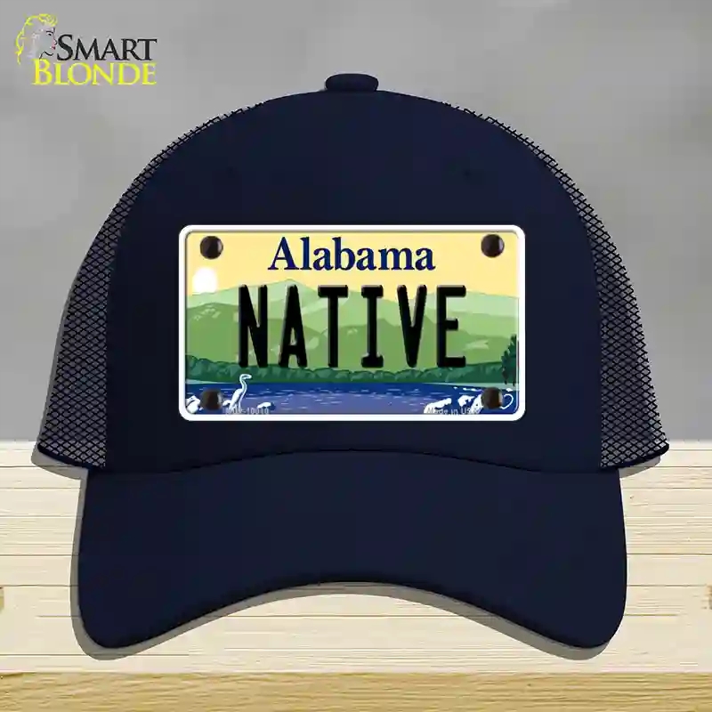 HAT16-MLP-10010 Native Alabama Novelty License Plate Hat, Mesh - Navy