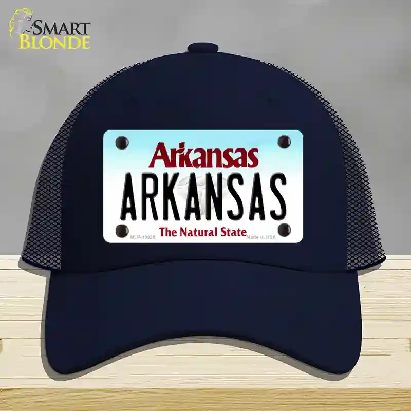HAT16-MLP-10025 Arkansas Diamond Novelty License Plate Hat, Mesh - Navy