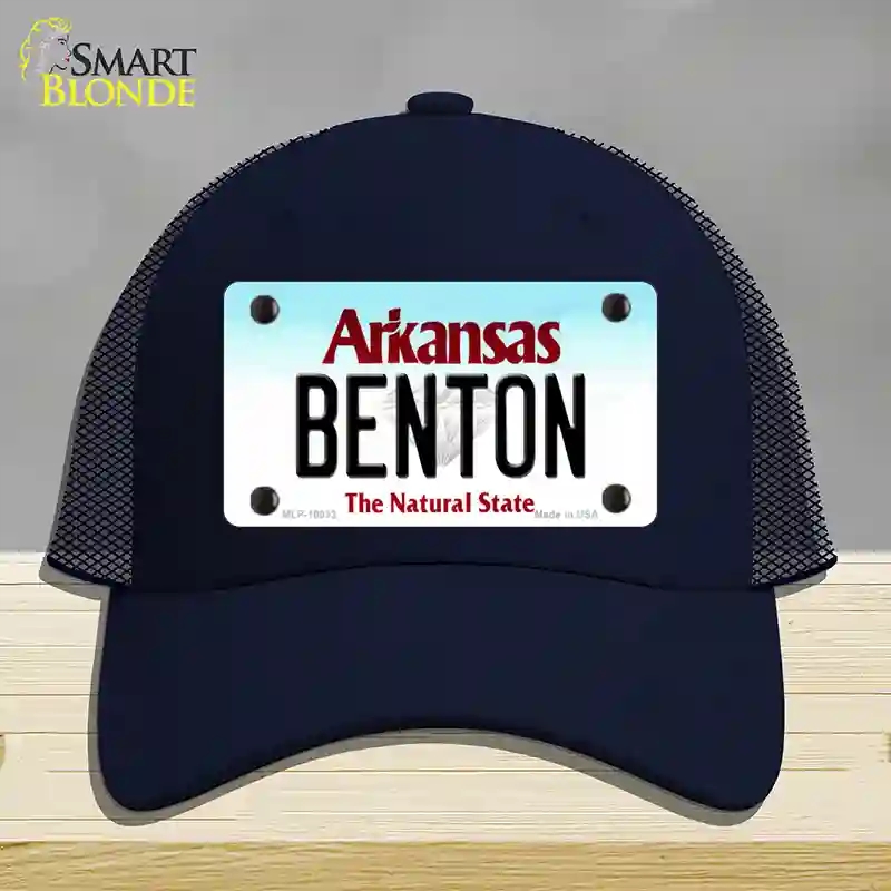 HAT16-MLP-10033 Benton Arkansas Novelty License Plate Hat, Mesh - Navy