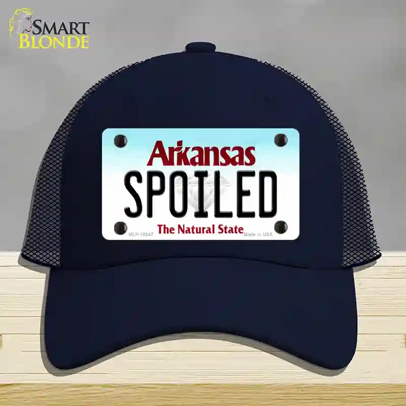 HAT16-MLP-10047 Spoiled Arkansas Novelty License Plate Hat, Mesh - Navy