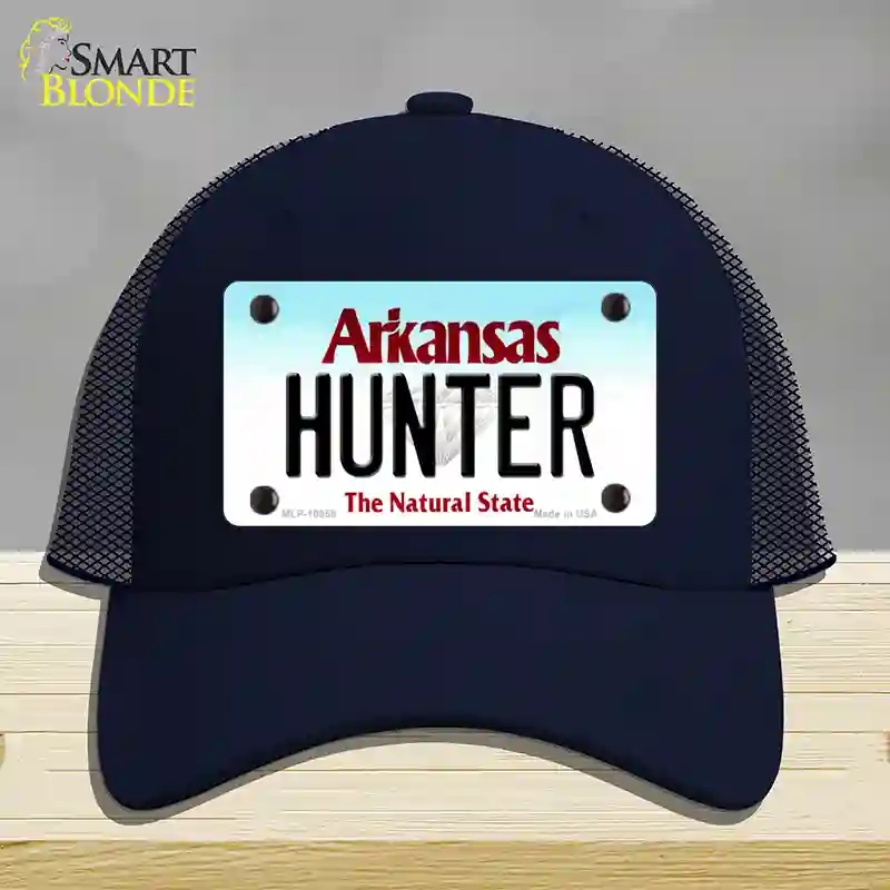 HAT16-MLP-10058 Hunter Arkansas Novelty License Plate Hat, Mesh - Navy