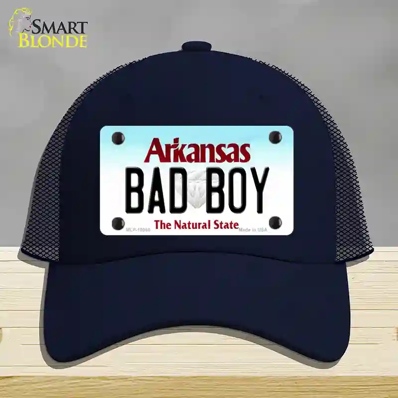 HAT16-MLP-10060 Bad Boy Arkansas Novelty License Plate Hat, Mesh - Navy