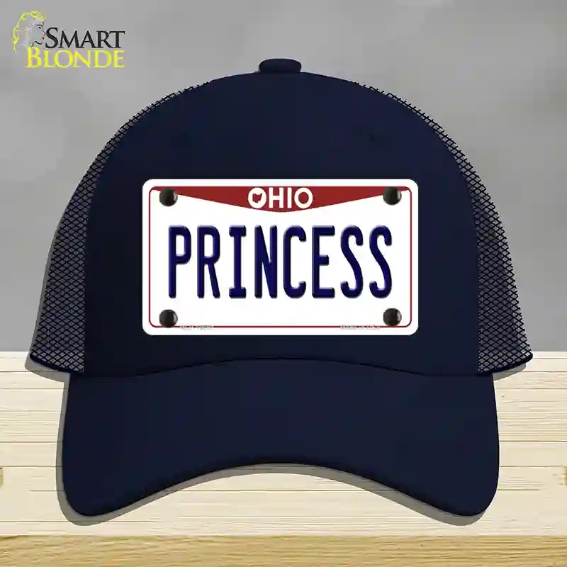 HAT16-MLP-10091 Princess Ohio Novelty License Plate Hat, Mesh - Navy