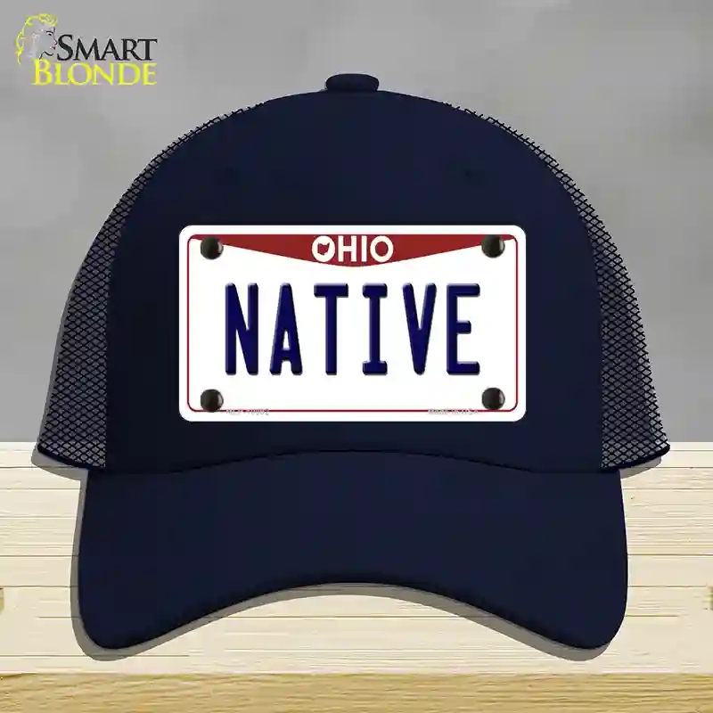 HAT16-MLP-10092 Native Ohio Novelty License Plate Hat, Mesh - Navy