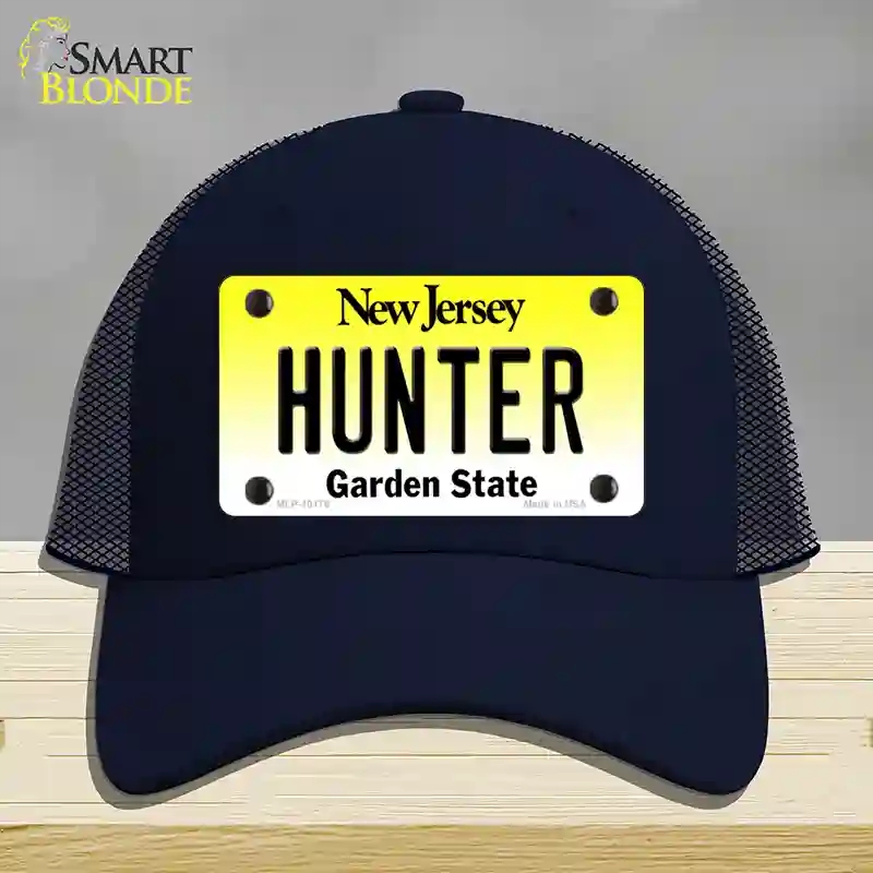 HAT16-MLP-10176 Hunter   Jersey Novelty License Plate Hat, Mesh - Navy