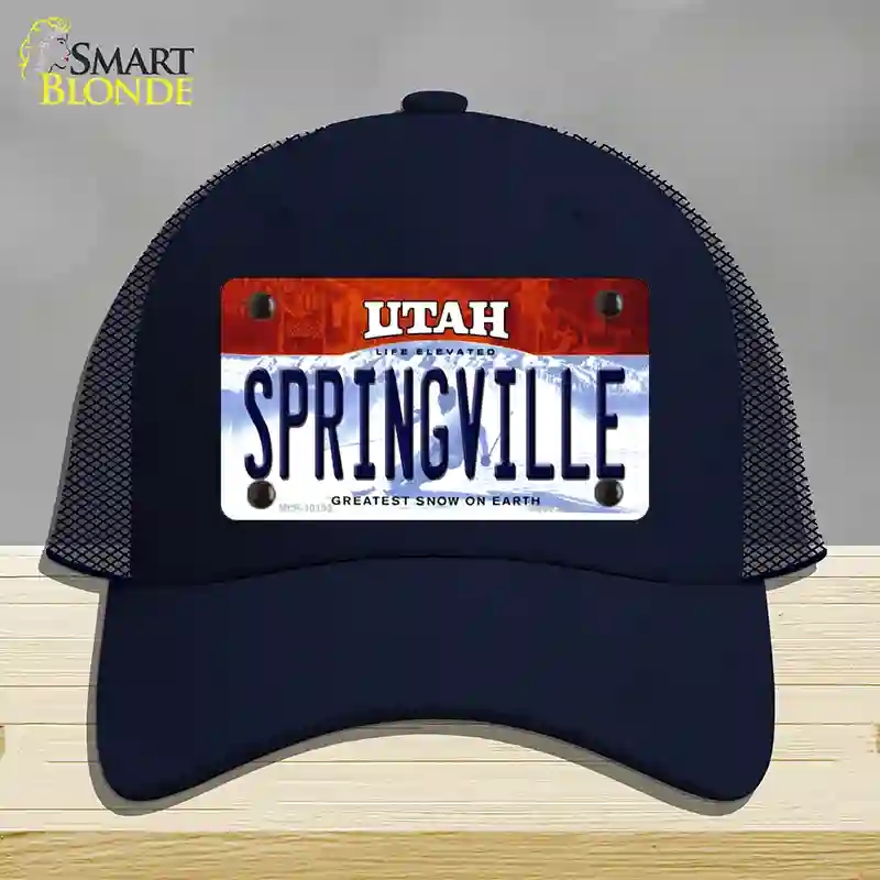 HAT16-MLP-10193 Springville Utah Novelty License Plate Hat, Mesh - Navy