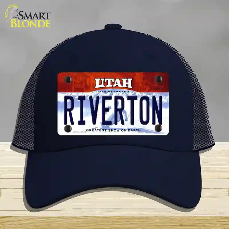 HAT16-MLP-10195 Riverton Utah Novelty License Plate Hat, Mesh - Navy