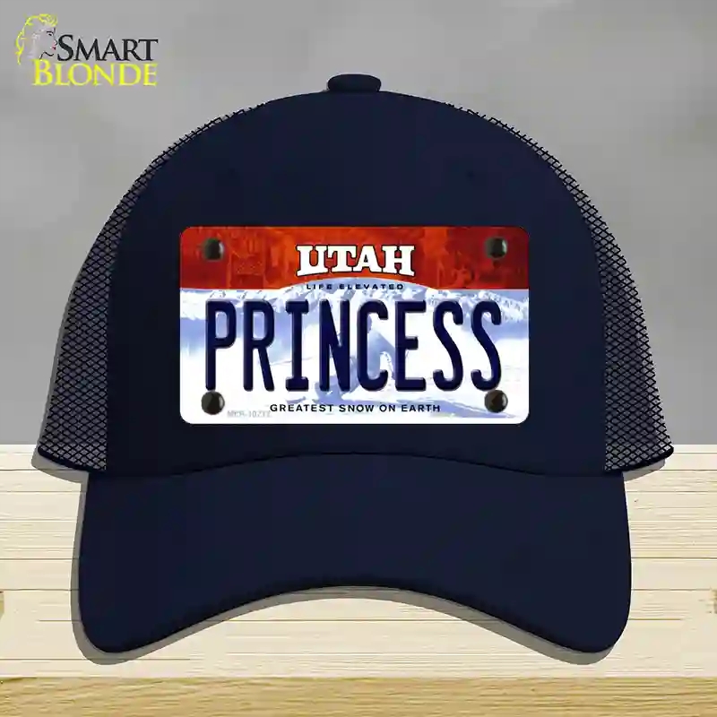 HAT16-MLP-10217 Princess Utah Novelty License Plate Hat, Mesh - Navy