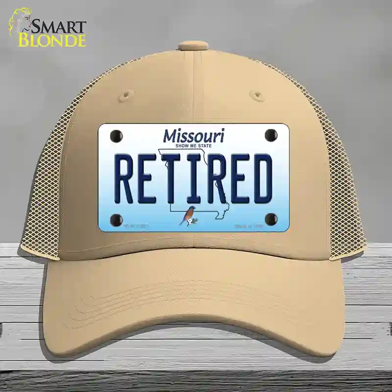 HAT15-MLP-10257 Retired Missouri Novelty License Plate Hat, Mesh - Khaki