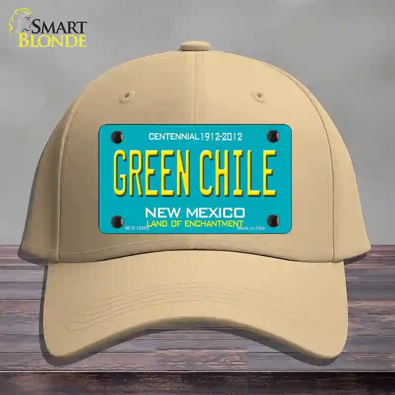 HAT22-MLP-12502 Green Chile   Mexico Novelty License Plate Hat, Cotton - Khaki