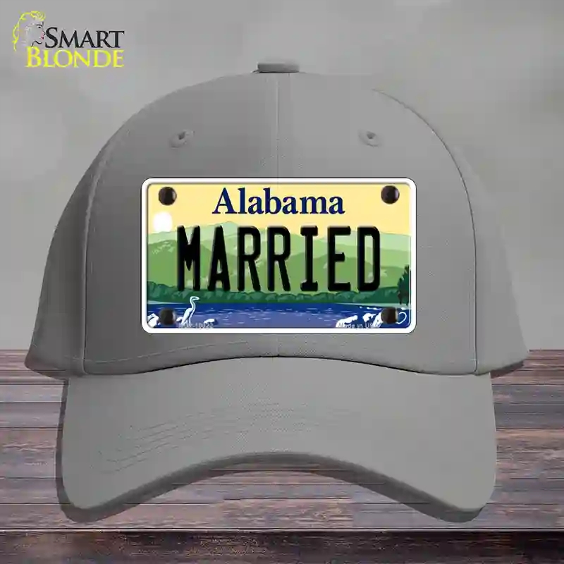 HAT23-MLP-10022 Married Alabama Novelty License Plate Hat, Cotton - Gray