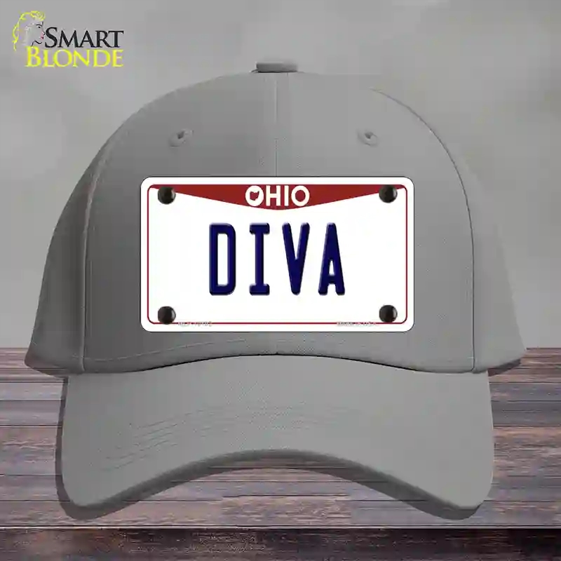 HAT23-MLP-10102 Diva Ohio Novelty License Plate Hat, Cotton - Gray