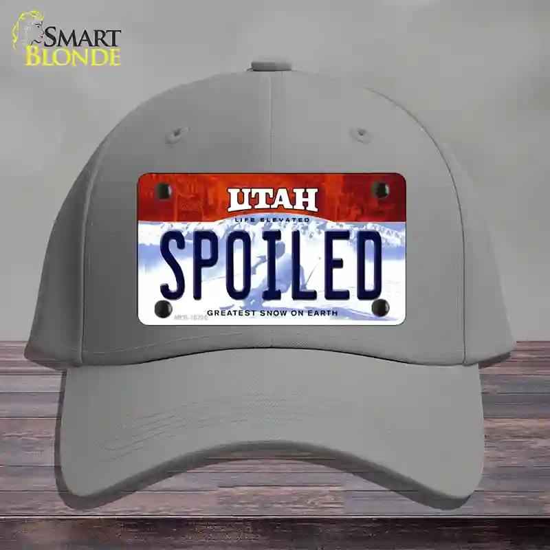 HAT23-MLP-10210 Spoiled Utah Novelty License Plate Hat, Cotton - Gray