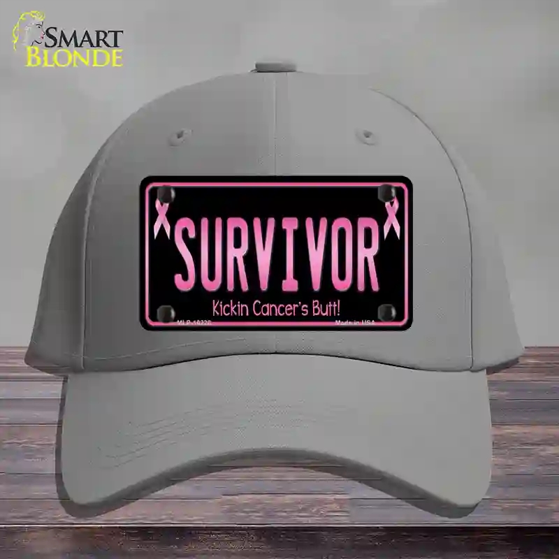 HAT23-MLP-10228 Survivor Novelty License Plate Hat, Cotton - Gray