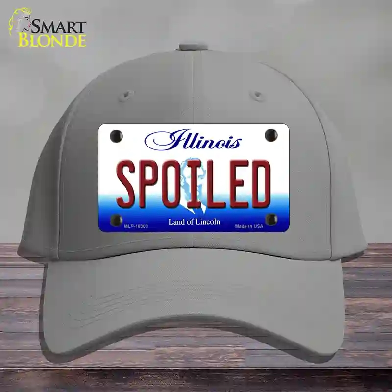 HAT23-MLP-10303 Spoiled Illinois Novelty License Plate Hat, Cotton - Gray