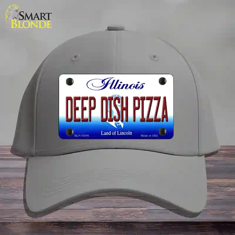 HAT23-MLP-10315 Deep Dish Pizza Illinois Novelty License Plate Hat, Cotton - Gray