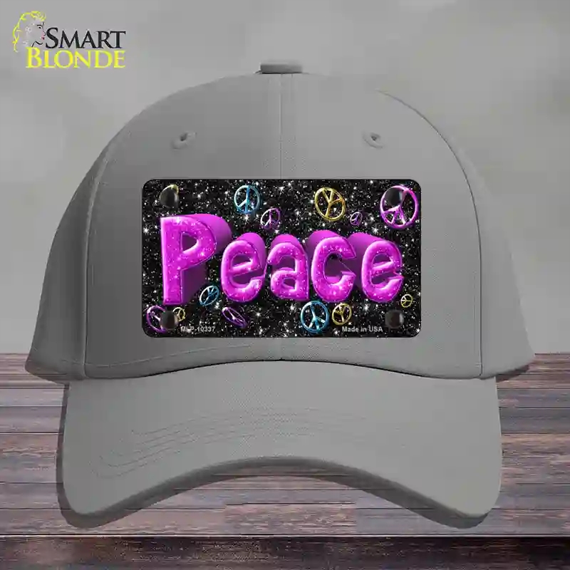 HAT23-MLP-10337 Peace Novelty License Plate Hat, Cotton - Gray
