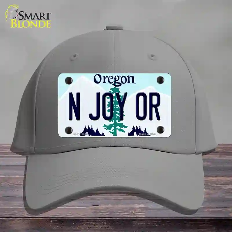 HAT23-MLP-10340 N Joy OR Oregon Novelty License Plate Hat, Cotton - Gray