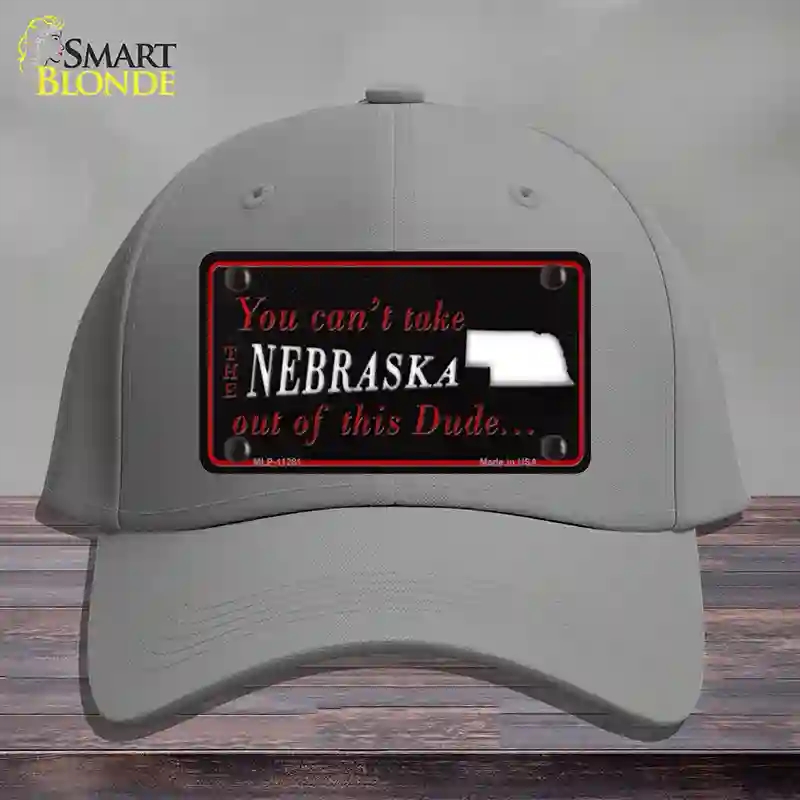 HAT23-MLP-11281 Nebraska Dude Novelty License Plate Hat, Cotton - Gray