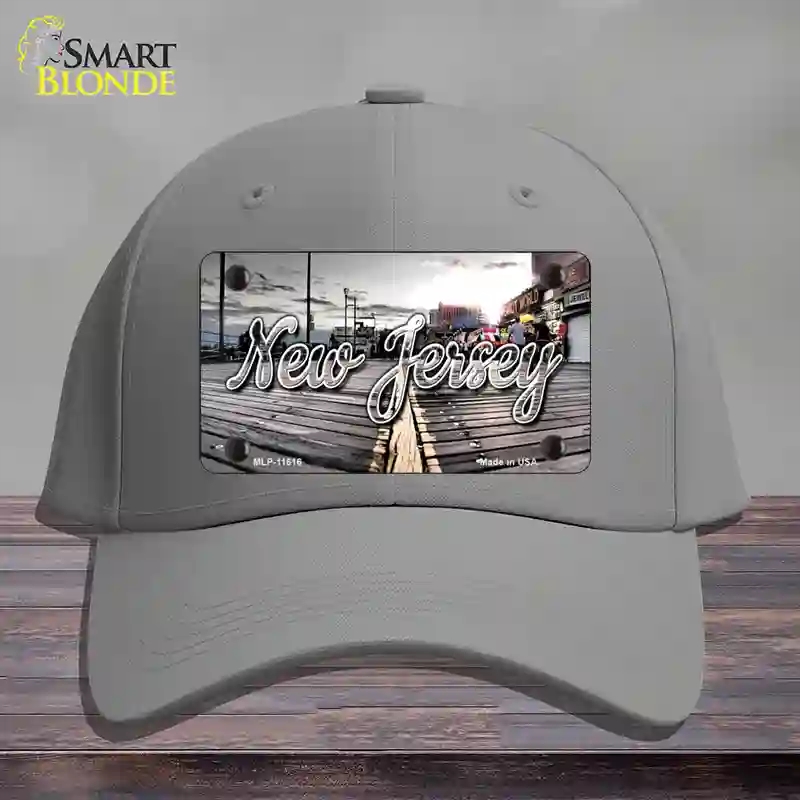 HAT23-MLP-11616   Jersey Boardwalk State Novelty License Plate Hat, Cotton - Gray