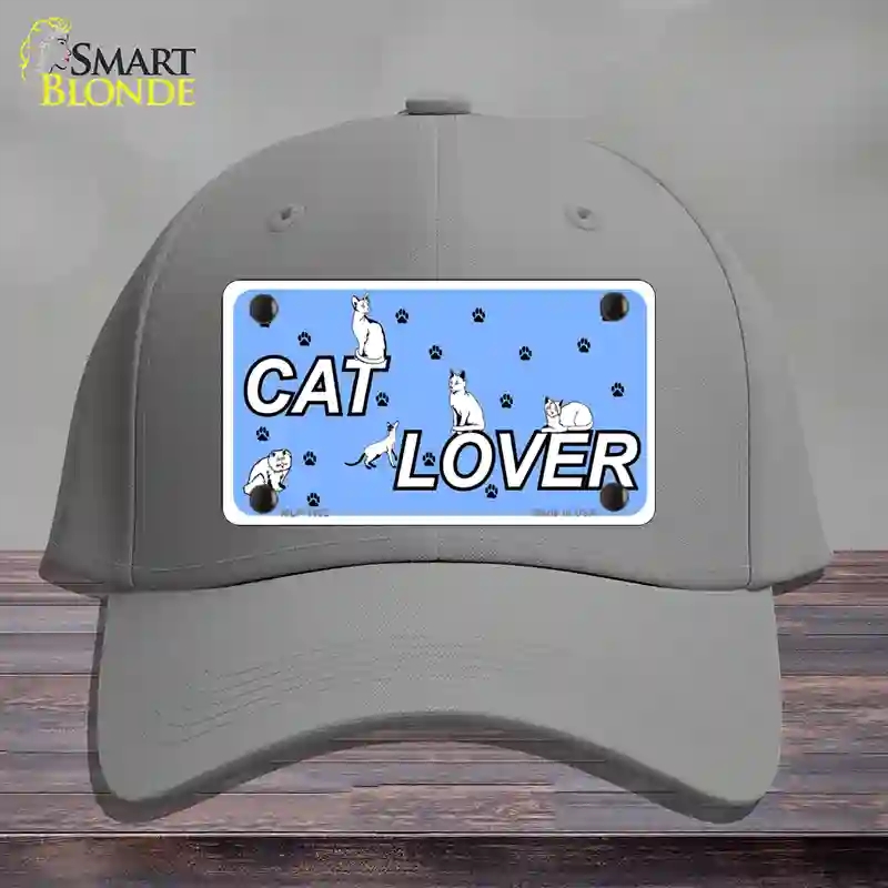 HAT23-MLP-1162 Cat Lover Novelty License Plate Hat, Cotton - Gray