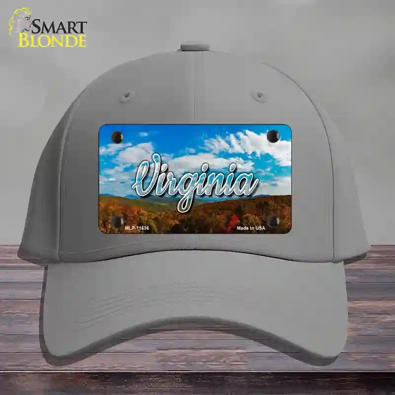HAT23-MLP-11636 Virginia Mountain Range State Novelty License Plate Hat, Cotton - Gray