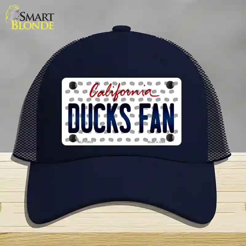 HAT16-MLP-10826 Ducks Fan California Novelty License Plate Hat, Mesh - Navy