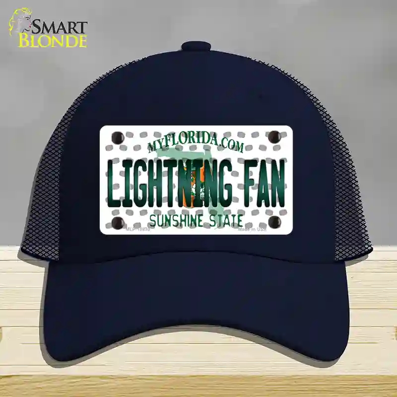 HAT16-MLP-10830 Lightning Fan Florida Novelty License Plate Hat, Mesh - Navy