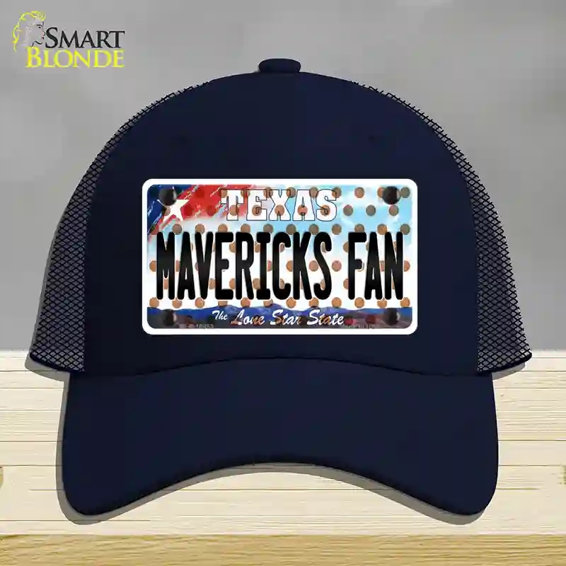 HAT16-MLP-10853 Mavericks Fan Texas Novelty License Plate Hat, Mesh - Navy