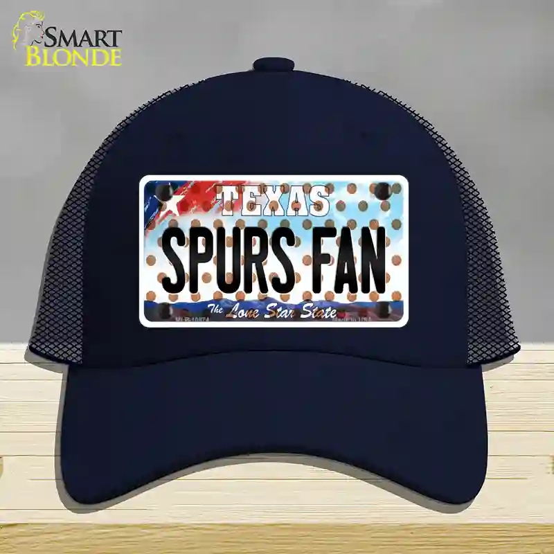 HAT16-MLP-10874 Spurs Fan Texas Novelty License Plate Hat, Mesh - Navy