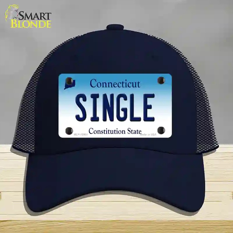 HAT16-MLP-10931 Single Connecticut Novelty License Plate Hat, Mesh - Navy
