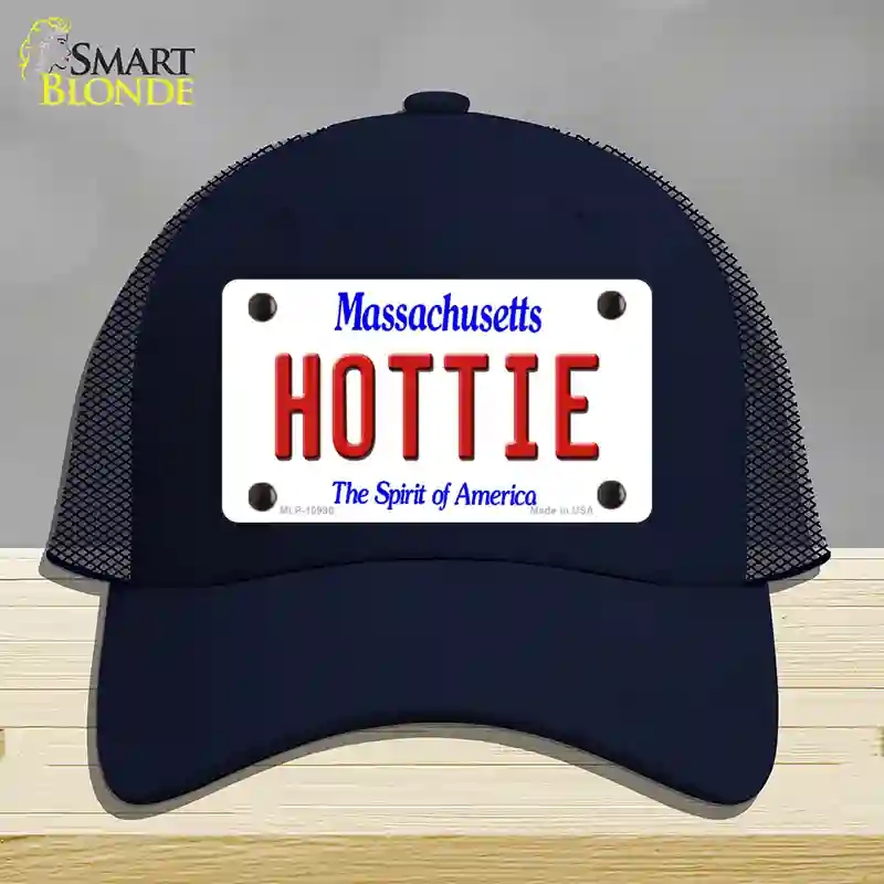 HAT16-MLP-10996 Hottie Massachusetts Novelty License Plate Hat, Mesh - Navy